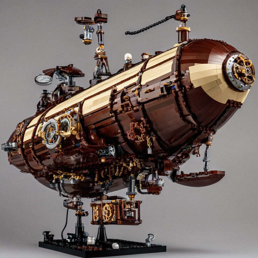 a lego steampunk airship